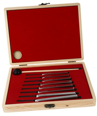 Stimmgabelset aus Aluminium, Silber, 8 Stück für Musikunterricht | Glatte Runde Oberfläche, Tragbar, für Geige und Gitarre, Standard Lehrgebrauch
