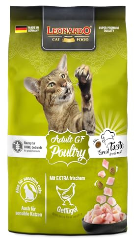 LEONARDO Katzenfutter Adult GF Poultry, 300g Beutel, Geflügel, getreidefreies Trockenfutter für Katzen, Made in Germany