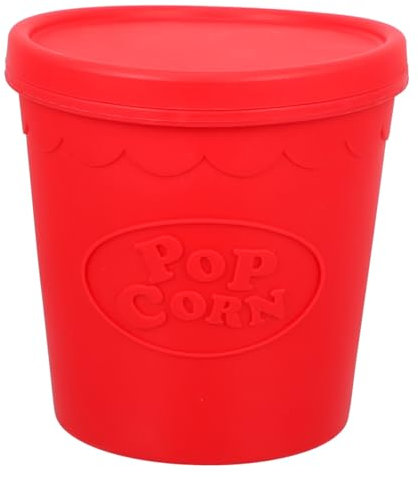 VINTORKY Cubo De Silicona Para Palomitas De Maíz Reutilizable Contenedor De Dulces Para Fiesta De Color Rojo y Material Resistente