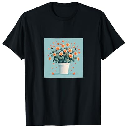 Cyclamen Plante en pot Cottagecore Hearts Graphic T-Shirt