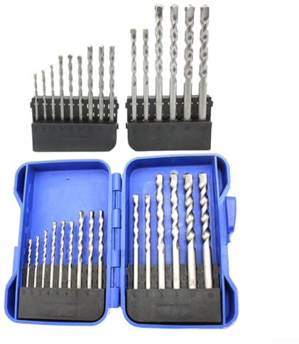 Hartmetall-Betonbohrer, 15-teiliges Steinbohrer-Set für Mauerwerk, Holz, Metall Hartmetallspitzenbohrer mit Rundschaft