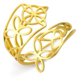 Dreamtimes Witch Knot Ring für Frauen Hexen Knoten Open Ring Hexen Knoten Schmuck irischen Schmuck irischen Wiccan Edelstahl einstellbar Daumen Open Ring