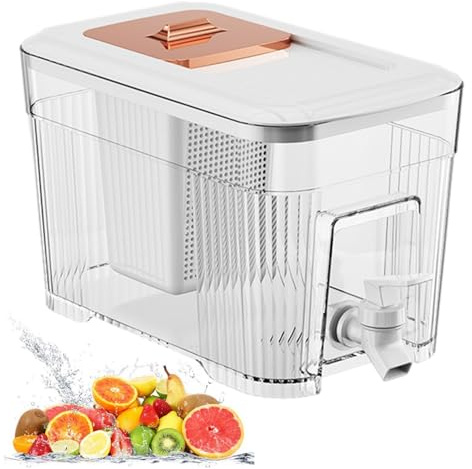 Dispensador De Bebidas Para Nevera - Dispensador De Agua Para Nevera De 6L | Dispensador De Frigorífico Con Grifo De Calidad Alimentaria | Dispensador De Jugo Con Recipiente De Agua Con Tapa Para Té C