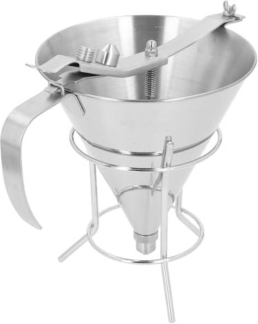 Stainless Steel Baking Funnel Cake Decorating Tool - Professional Grade Holder for No Mess Decorating - Ideal for Home and Commercial Kitchens