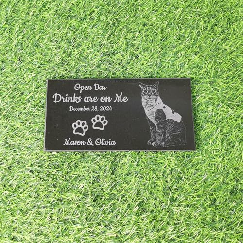 BESRFIT Persönlicher Grabstein für Hund und Katze - Schwarzer Granit mit Lasergravur - Grabstein Hund-hundegrabstein für drauBen-grabplatte mit Gravur-Katze grabstein (Mini 4 * 8 Zoll (10 * 20CM))