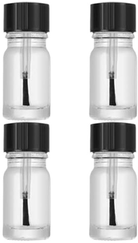 LJJCSFF 4 Pcs 5ml Empty Nail Polish Bottles With Brush Nail Polish Jars Refillable Nail Oil Bottle Cuticle Oil Containers For Nails
