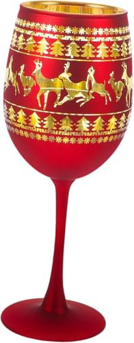 Shixiaodan Verres à vin créatifs en verre, verres à vin de Noël, verres à eau en verre, tasses de Noël, grands verres de Noël