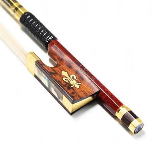 Performance violin bow 4/4 Size Violin Bow Hybrid Carbon Fiber Brazilian Rosewood Leather Bow Violin Accessories(Only bow)