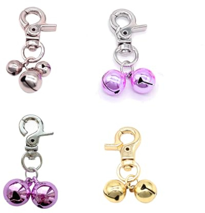 Cat & Dog Collar Bell, Pack of 4, Extra Loud Dog Bell for Pet Tracking Campanelli A Collare Rumorosi per Cani E Gatti, Localizzatori di Animali Domestici, Ciondoli Portachiavi