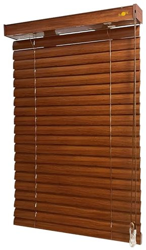 Alu Jalousie 50mm Lamellen Aluminium Jalousie Sonnenschutz/Sichtschutz Breite 20~270cm Horizontal Jalousette for Zuhause, Wohnzimmer(Braun)