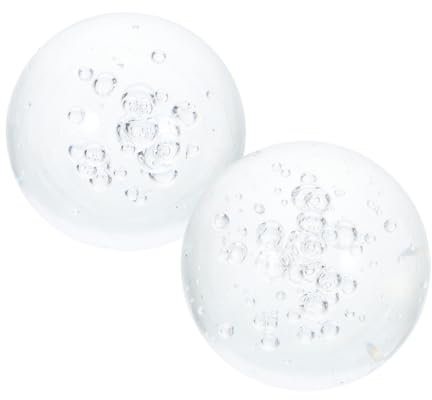 Kisangel 2piezas De Cristal Decorativas para Fuentes De Esferas De Vidrio Transparente para Acuarios y Centros De Mesa