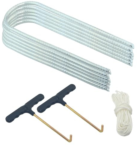 TIOMIOSEA Erdanker Bodenanker zum Eindrehen 30cm Trampolin Camping Heringe Erdnägel Stabil 6 STK U-Haken Verzinkter Stahl Zeltheringe Erdnagel für Zelten,Gartenschuppen,VordäCher