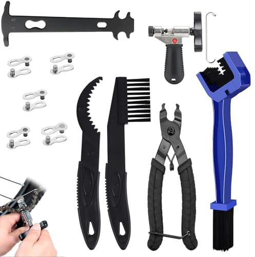 NUWIQ Set di attrezzi per catena per bicicletta, 12 pezzi, per bici da corsa, mountain bike, sport bike e biciclette