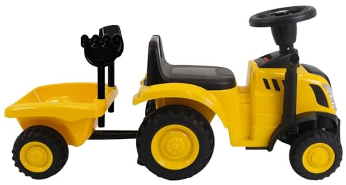 Bandits & Angels Rutschauto CAT ab 1 Jahr - Gelber Rutscher - Rutscher für Jungen - Caterpillar (Traktor mit Anhänger)