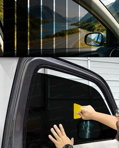 Premium Nano-Ceramic Static Cling Window Tint - 3 Metre Accessories | 1% VLT for Home & Auto | 99% UV Block Thermal Insulation Film for Offices & Van Rear Windows | DIY Fitting Kit Included