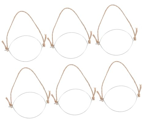 ULTECHNOVO 6 Piezas Mango de Cuerda para Tarros Vintage con Alambre de Arpillera y Acero Inoxidable de Colgadores Ligeros y Duraderos para Frascos