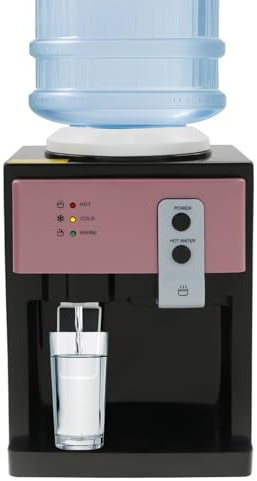 Fyssnn Distributore di acqua calda e fredda, 220 V, erogatore di acqua potabile elettrico con riscaldamento da 500 W e raffreddamento da 75 W, piccolo dispenser di acqua da tavolo per botti d'acqua da