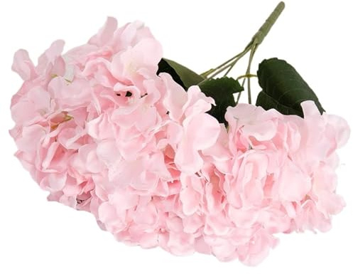 Bouquet d'hortensia rouge – Grandes fleurs pour la maison et le mariage (rose clair)