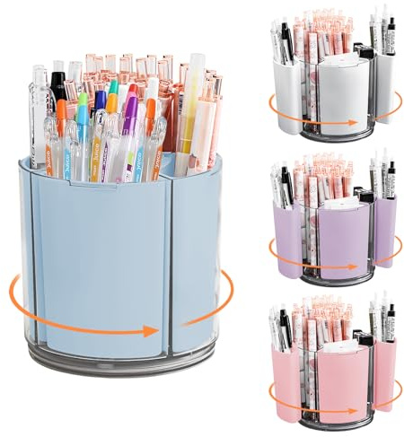 Stiftehalter Drehbar, 5+4 Fächer Große Schreibtisch Stifte Organizer(Blau) | 360° Drehbar Upgrade Abnehmbar, Kann Bleistifte, Buntstifte, Verschiedene Schreibwaren aufnehmen