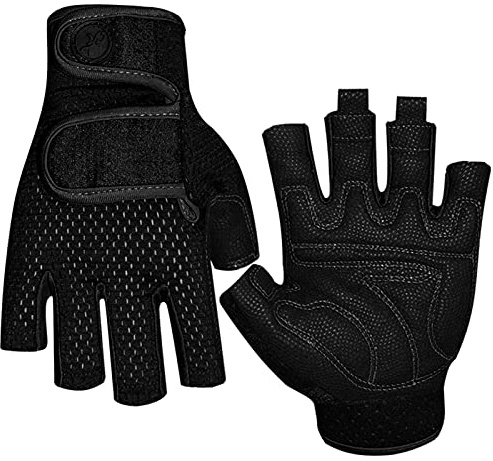 Sailing Gloves 3 4 Short Finger Cycling Mountain Bicycle for Men and Women Fishing Kayaking Paddling Workout Breathable Mesh Shock-Absorption SBR Padding Sports