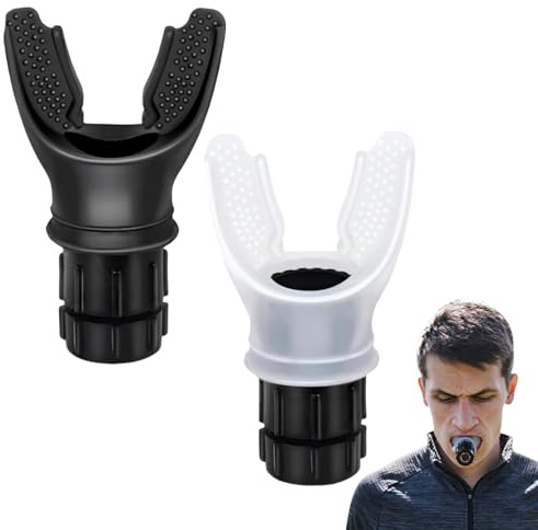 2 Stück Lungentrainer,Atemtrainer,Ausdauertraining, Breathing Trainer | Ausdauertrainer,Lungenübungsgerät Mit Einstellbarem Widerstand,Verbessert Die Kraftausdauer (Weiß Und Schwarz)