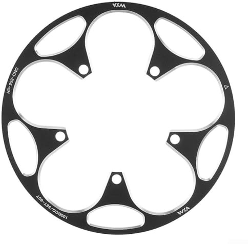 Protezione per catena stradale, piastra pedivella 130, 50T/54T/60T, in alluminio stretto, protegge anelli e catena, protezione per bici da pendolarismo e allenamento (56T-60T, nero)