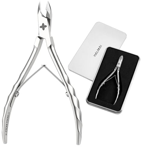 HALMAI Coupe Cuticule Ongle Professionnel - Pince à Cuticule en Acier Inoxydable Ultra Tranchante, Outil de Manucure et Pédicure de Précision, Coupe-Cuticules pour Salon et Maison, Idéal Débutants