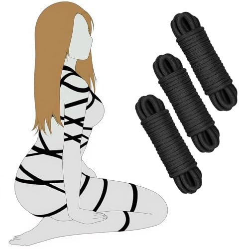 Oziral Juego de 3 cuerdas de bondage para principiantes BDSM color negro