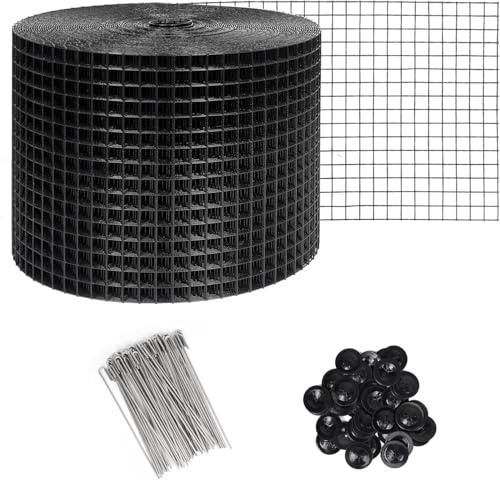 TINMAGI Protezione per Pannelli Solari da Tetto, 15cm x 30m Griglia di Protezione per Uccelli, Kit Anti-Uccelli con 100 Fascette in Acciaio Inox Rivestimento in PVC, Rete da 1,27cm