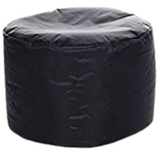 Fatboy Point Original Hocker - 35 x 50 x 35 cm - Schwarz | Runder Sitzhocker für Drinnen, Pouf Hocker aus Nylon, Vielseitiger Polsterhocker Geeignet als Fußhocker oder Beistelltisch