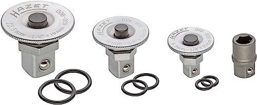 HAZET set di tori per chiavi ad anello a cricchetto 606/4SPC, con pomello di bloccaggio, set da 4 pezzi, 3 tori per chiavi ad anello a cricchetto con pomello di bloccaggio