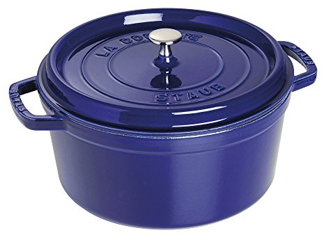 STAUB Cast Iron Roaster/Cocotte, Round, Dark Blue, 28 cm, 6.7 L