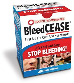 BleedCEASE First Aid for Cuts and Nosebleeds Sterile Packings, 25 Count