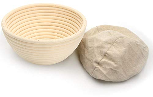 BetterJonny 7 inch Round Banneton Bread Proofing Basket with Liner