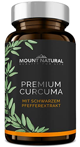 Curcuma Kapseln im Glas - Hochdosiert, Vegan. Kurkuma Pulver + 95% ig Curcumin Extrakt (Entspricht Ca. 13.000mg/Tag) + Piperin, Laborgeprüft & Aus Deutschland