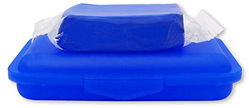Reinigungsknete blau 200 g + Aufbewahrungsbox - Polierknete Lackknete Clay-Bar Auto-Lack-Knete Lackpolitur - entfernt Baumharz Insekten Flugrost Farbspuren Bremsstaub u.v.m.
