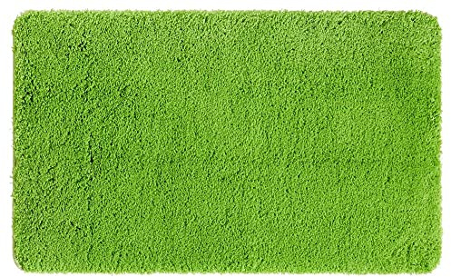PANA® Hochflor Badematte (50x80 cm) • Weicher Badteppich aus Mikrofasern • rutschfest & waschbar • Badvorleger, Duschvorleger, Badematte, Badezimmerteppich • Farbe: Grün