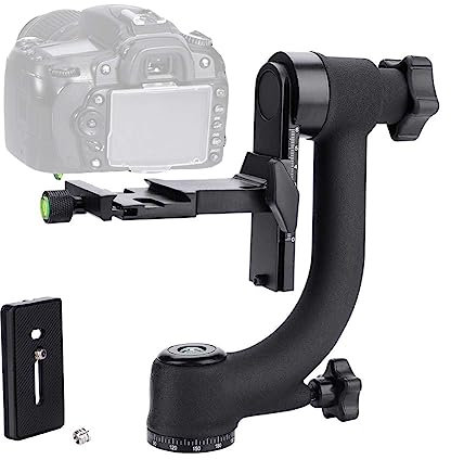 BigKing Gimbal Tripod Head, 360° Panoramic, DSLR & Mirrorless Camera Compatible, Black