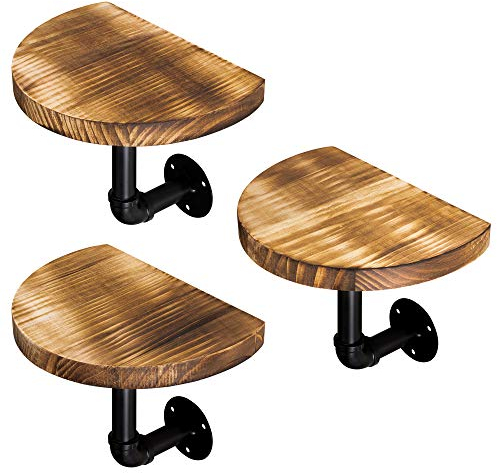 Navaris Wandregal Regal aus Holz und Metall - 3er Set Schweberegal Hängeregal - Ablage für Bilderrahmen Deko Bücher Blumentopf - einfache Montage