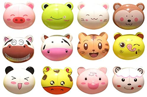 5pcs Zahnbürstenhalter Saug Wandmontage Saug Kinder Zahnbürstenhalter/Abdeckungen, Tiere Formen Netten Karikatur-zahnbürste-Halter (Random Style)