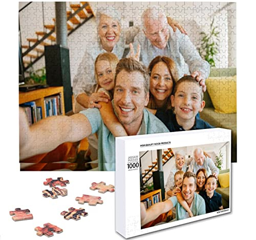 ATOOZ Custom Puzzles from Photos 1000 Pieces | Personalized Puzzle Custom Wooden Puzzle for Mom Women Mother's Day,Birthday,Wedding Gifts
