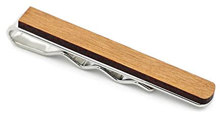 NaturSchatulle Krawattennadel Holz 5cm Einzigartige Krawattenklammer Edelstahl Herren Krawatten Clip Tie Bar Hochzeit Business Bräutigam