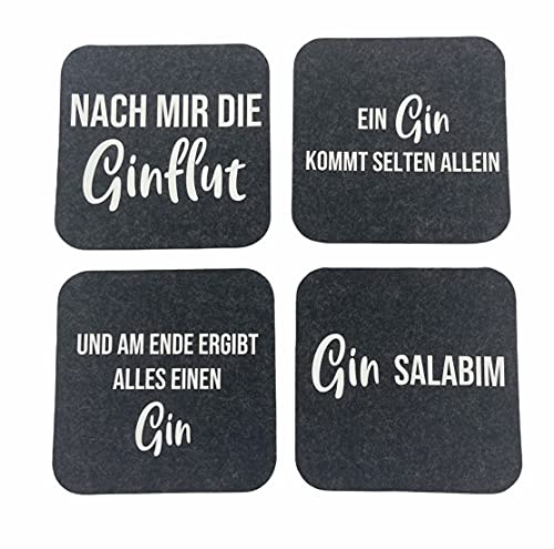 NeLi Untersetzer-Set Filz Dunkelgrau Gin