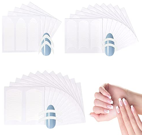 VIKSAUN 900 Psc Autocollants Manucure Française Autocollants Ongles Français, Pochoirs à Ongles Manucure Auto-adhésif Manucure Française Autocollants, pour La Décoration Nail Bricolage