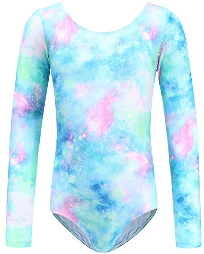 SEAUR - Mädchen Gymnastikanzug Langarm Turnanzug Tanzen Kleidung Ballet Yoga Kleid Klein Kind Trikot Gymnastik Klassisch für Kinder 3-16 Jahre - 134/140 11-12 Jahre