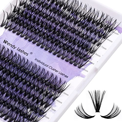WENDY LASHES Wimpern Extensions 40D/50D Cluster Lashes Mix16-20mm | Cluster Lashes D Curl 0.07 Einzelclusterwimpern DIY für Lash Extensions