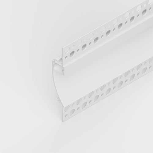 LEDBRITE LED Wall Wash Aluminium Profile 2M / 6.6FT with Cover. LED Channels and Diffusers with End Caps and Mounting Clips Plaster Marble Tile LED Strip Recessed ALP1896 (2)