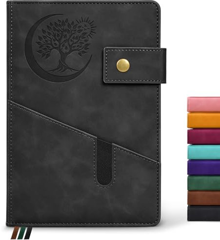 PAIBAS Lined Journal Notebook for Men, A5 Leather Journals for Writing Women, Hardcover Notebooks for Work,School,Note Taking,Travel,Business,Personal daily Diary,200 Page College Ruled (5.9 x 8.4)