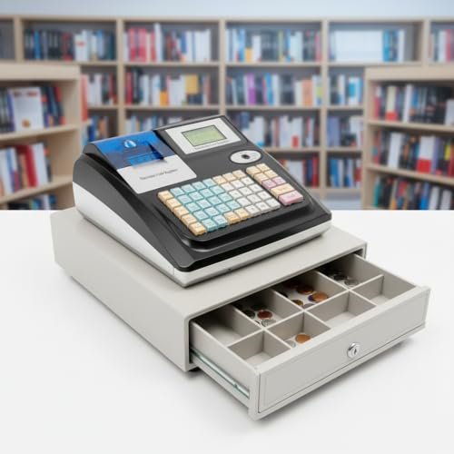 DSYOGX Elektronische Kasse Registrierkasse 48 Tasten Kaufladenkasse Kassensystem Einzelhandel Supermarkt Kiosk POS System Registrierkasse mit 1 Kassenpapier für Restaurants, Supermärkte