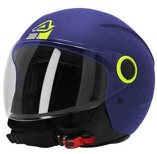 Acerbis Casco Jet Brezza con visera y homologación ECE 22.06 (azul mate, talla M)
